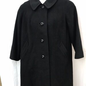 💯 Cashmere Cfc Long Black Button Up Coat Medium